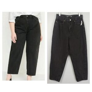 OLD NAVY Extra High Rise Balloon Jeans Black Sz 12 Grunge 90's